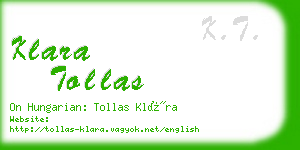 klara tollas business card